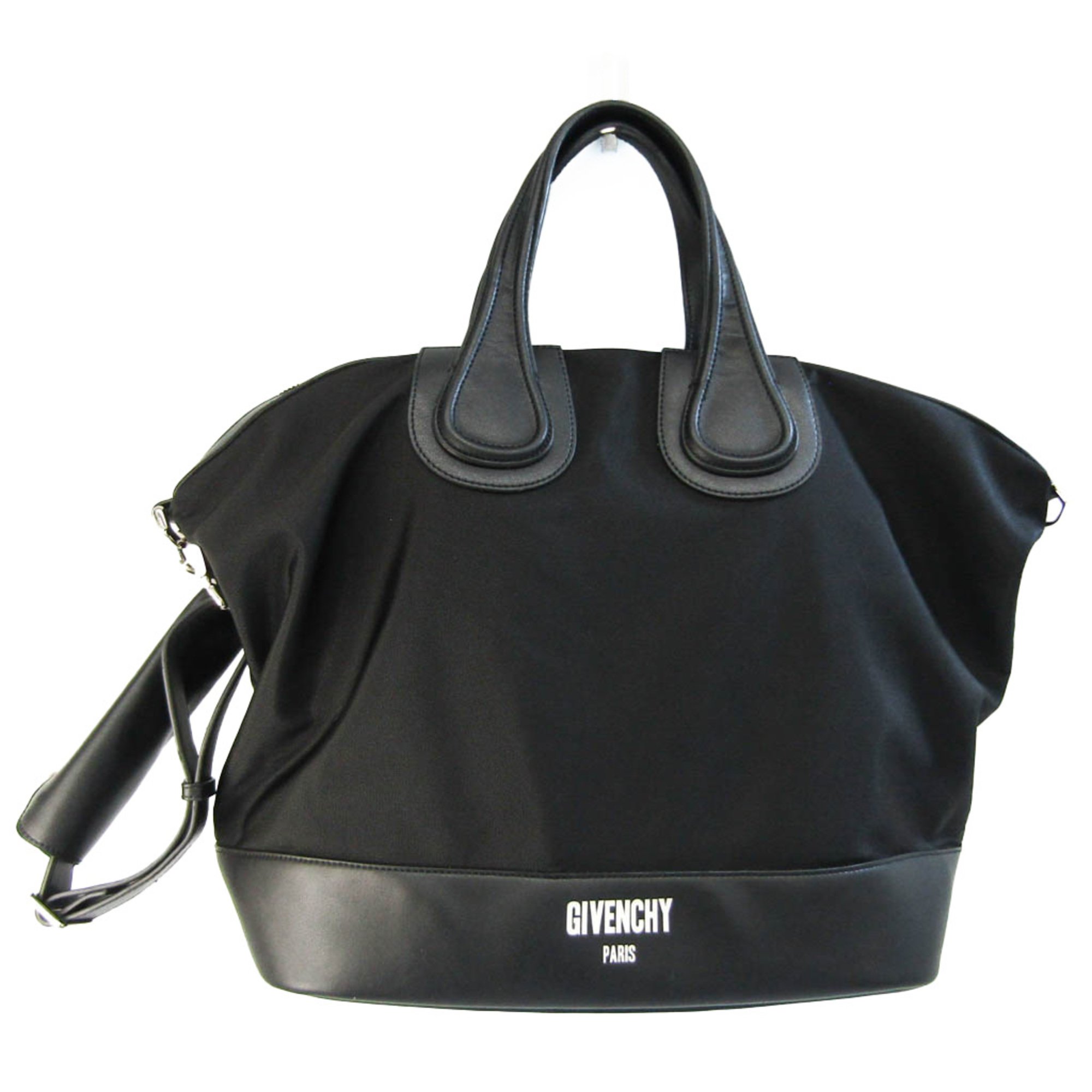Givenchy Nightingale Women,Men Leather,Canvas Handbag,Shoulder Bag Black